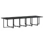Set da Pranzo da Giardino 13 pz con Cuscini Nero in Textilene