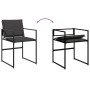 Set da Pranzo da Giardino 13 pz con Cuscini Nero in Textilene