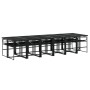 Set da Pranzo da Giardino 13 pz con Cuscini Nero in Textilene