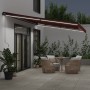 Tenda da Sole Retrattile Manuale con LED Bordò 600x300 cm