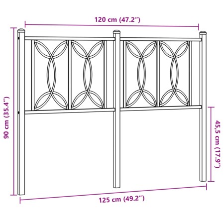 Testiera in Metallo Bianco 120 cm