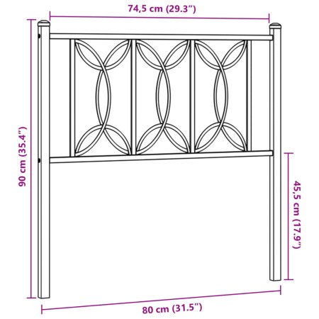 Testiera in Metallo Bianco 75 cm