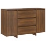 Credenza con 3 Cassetti Rovere Marrone 120x41x75 cm Truciolato