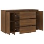 Credenza con 3 Cassetti Rovere Marrone 120x41x75 cm Truciolato