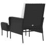 Poltrona da Giardino con Poggiapiedi in Polyrattan Nero