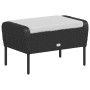Poltrona da Giardino con Poggiapiedi in Polyrattan Nero