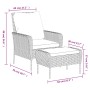 Poltrona da Giardino con Poggiapiedi in Polyrattan Nero