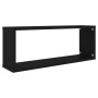 Mensole Parete a Cubo 4pz Nere 60x15x23 cm Legno Multistrato