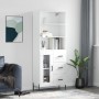 Credenza Bianca 69,5x34x180 cm in Legno Multistrato