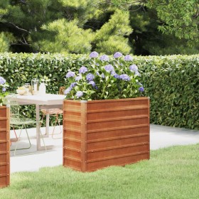 Letto Rialzato da Giardino Ruggine 100x40x77 cm Acciaio Corten