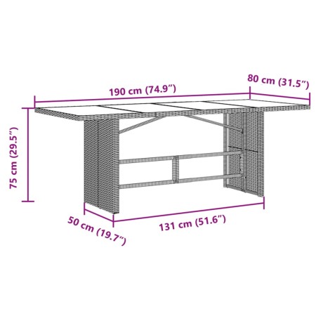 Set da Pranzo da Giardino 9 pz con Cuscini Nero in Polyrattan