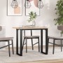 Tavolo da Pranzo Telaio a O 100x50x75,5cm Massello Pino e Ghisa