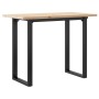 Tavolo da Pranzo Telaio a O 100x50x75,5cm Massello Pino e Ghisa