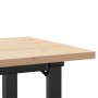 Tavolo da Pranzo Telaio a O 100x50x75,5cm Massello Pino e Ghisa