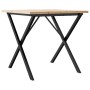 Tavolo da Pranzo Telaio a X 90x90x75,5 cm Massello Pino e Ghisa