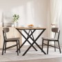 Tavolo da Pranzo Telaio a X 90x90x75,5 cm Massello Pino e Ghisa