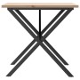 Tavolo da Pranzo Telaio a X 90x90x75,5 cm Massello Pino e Ghisa