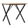 Tavolo da Pranzo Telaio a X 90x90x75,5 cm Massello Pino e Ghisa