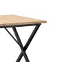 Tavolo da Pranzo Telaio a X 90x90x75,5 cm Massello Pino e Ghisa