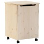 Cesta Biancheria con Ruote RANA 45x45x64 cm Legno Massello Pino