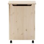 Cesta Biancheria con Ruote RANA 45x45x64 cm Legno Massello Pino