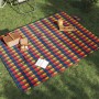 Tovaglia Picnic Pieghevole Quadri Multicolore 200x150cm Velluto