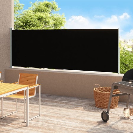 Tenda Laterale Retrattile per Patio 180x500 cm Nera