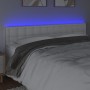 Testiera Bianca a LED 160x5x78/88 cm in Similpelle