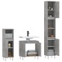 Set di Mobili da Bagno 3 pz Grigio Cemento in Legno Multistrato