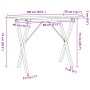 Tavolo da Pranzo Telaio a X 100x50x75 cm Massello Pino e Ghisa