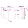 Tavolino Salotto Telaio a O 70x70x40,5cm Massello Pino e Ghisa