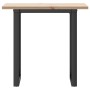 Tavolo da Pranzo Telaio a O 80x50x75,5 cm Massello Pino e Ghisa