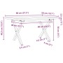 Tavolino Salotto Telaio a X 80x50x40,5cm Massello Pino e Ghisa