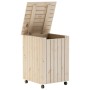 Cesta Biancheria con Ruote RANA 45x45x64 cm Legno Massello Pino