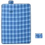 Tovaglia da Picnic Pieghevole A Quadri Blu 200x150 cm Velluto