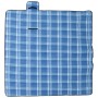Tovaglia da Picnic Pieghevole A Quadri Blu 200x200 cm Velluto