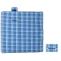 Tovaglia da Picnic Pieghevole A Quadri Blu 200x200 cm Velluto