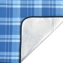 Tovaglia da Picnic Pieghevole A Quadri Blu 200x200 cm Velluto