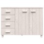 Credenza HAMAR Bianca 113x40x80 cm in Legno Massello di Pino