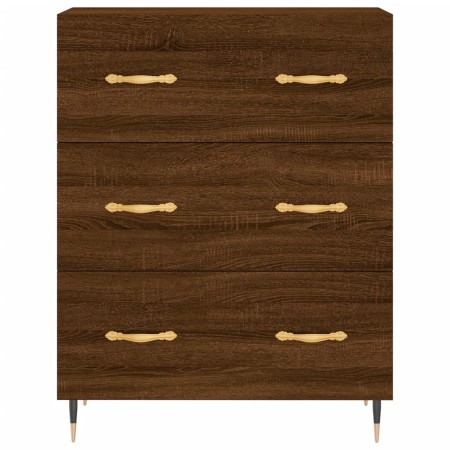 Credenza Rovere Marrone 69,5x34x180 cm in Legno Multistrato