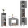 Set di Mobili da Bagno 3 pz Grigio Cemento in Legno Multistrato