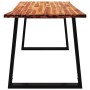 Tavolo da Pranzo Bordi Vivi 140x80x75 cm Legno Massello Acacia