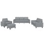 Set di Divani 4 pz Grigio Chiaro in Tessuto