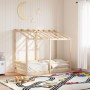 Letto per Bambini con Tetto 70x140 cm in Legno Massello di Pino