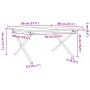 Tavolino da Salotto Telaio a X 80x80x45cm Massello Pino e Ghisa