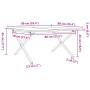 Tavolino da Salotto Telaio a X 90x90x45cm Massello Pino e Ghisa