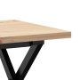 Tavolino Salotto Telaio a Y 40x40x35,5cm Massello Pino e Ghisa