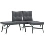 Set Panche Giardino Cuscini 3pz Nere Acciaio Verniciato Polvere