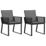 Sedie da Giardino con Cuscini 2 pz Nere in Polyrattan