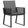 Sedie da Giardino con Cuscini 2 pz Nere in Polyrattan